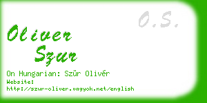 oliver szur business card